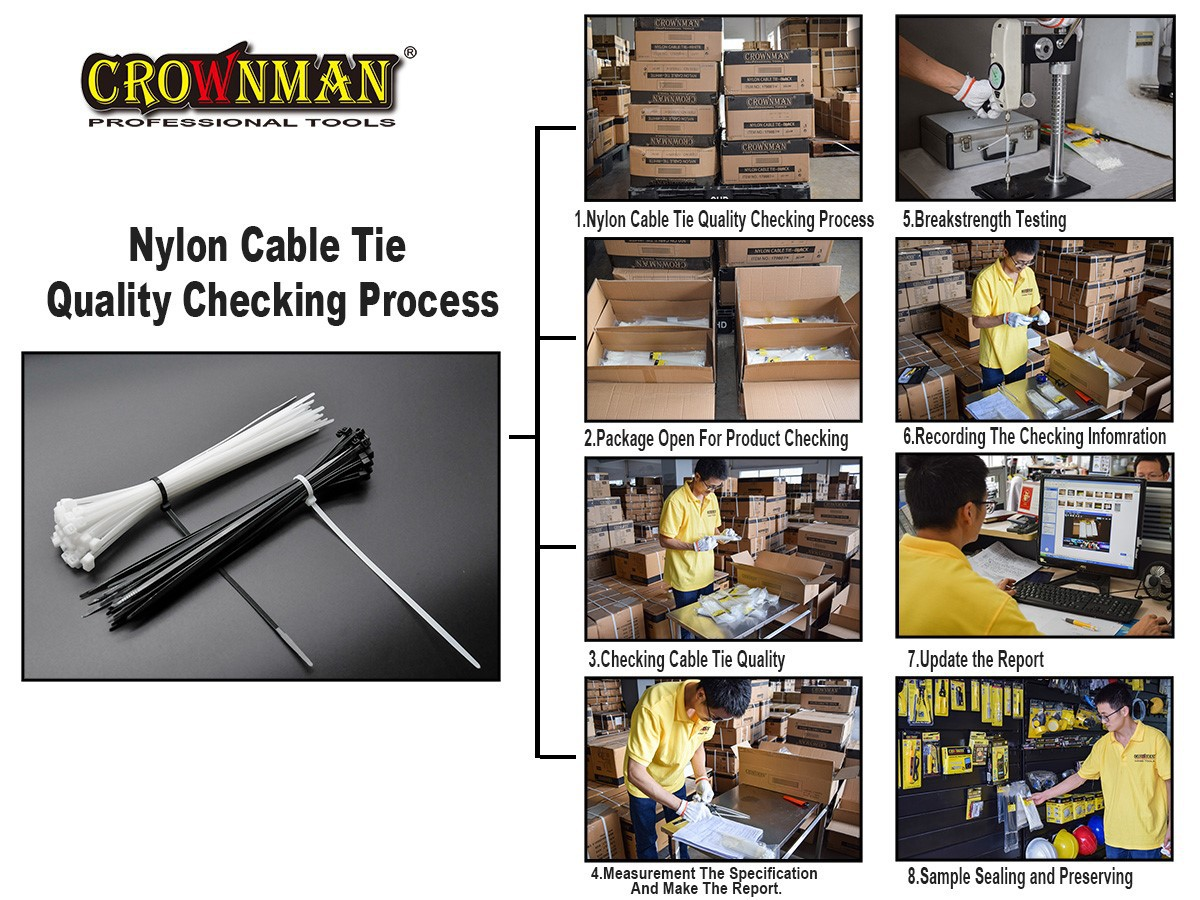 Proceso de control de calidad de bridas de nailon